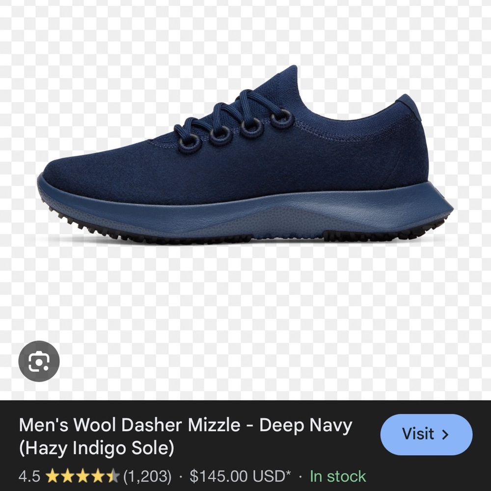 Allbirds Men's Wool Dasher Mizzle - Navy and White